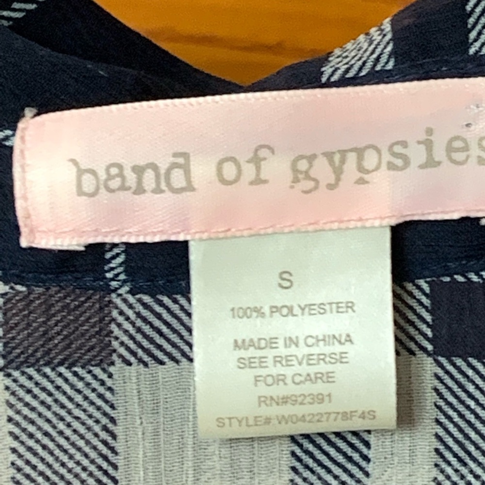 Band Of Gypsies Navy & White Button Down Top SZ-S - Picture 6 of 6